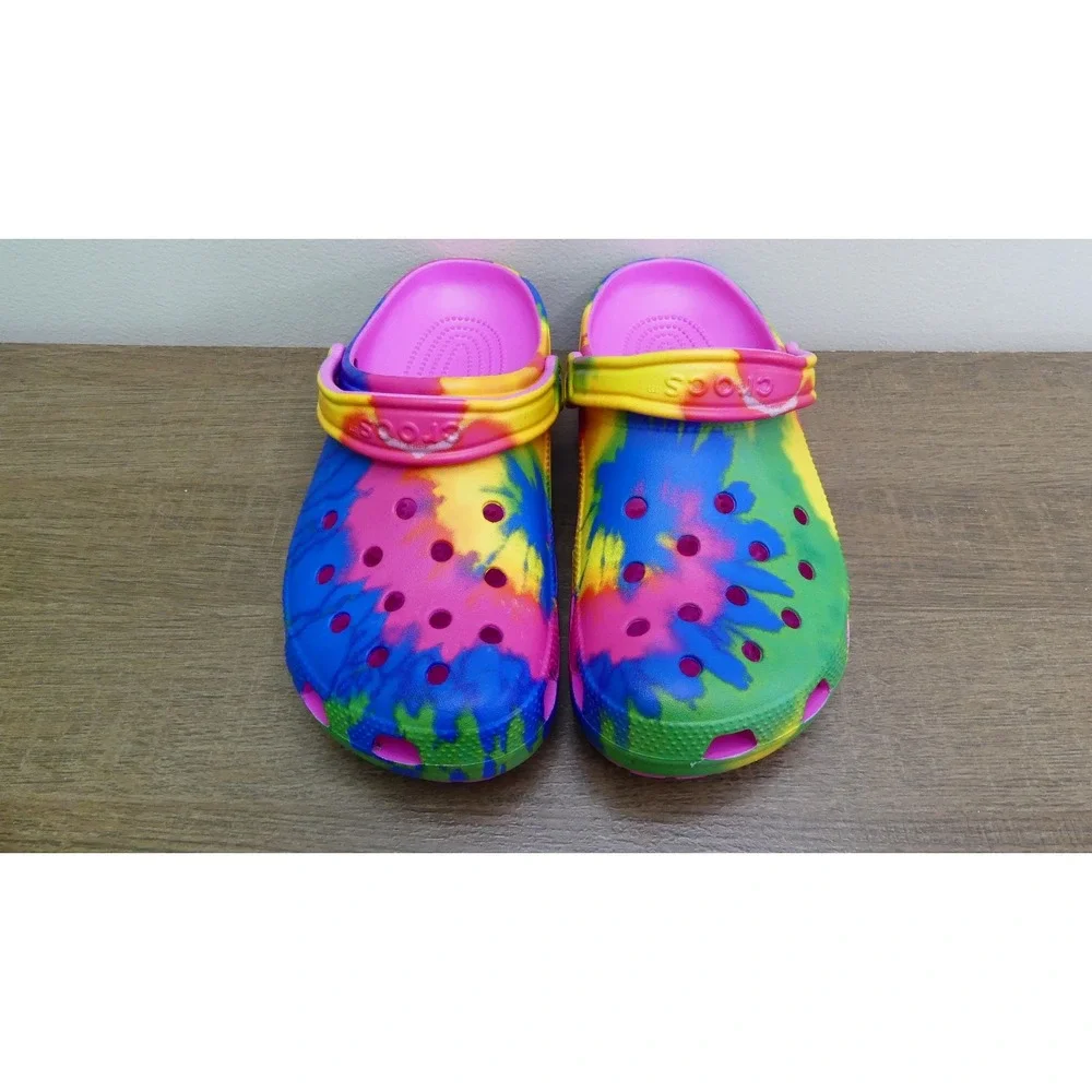Crocs Classic Clog Mens 9 Multi Excellent Tie Dye Graphic Slip On 205453-90H